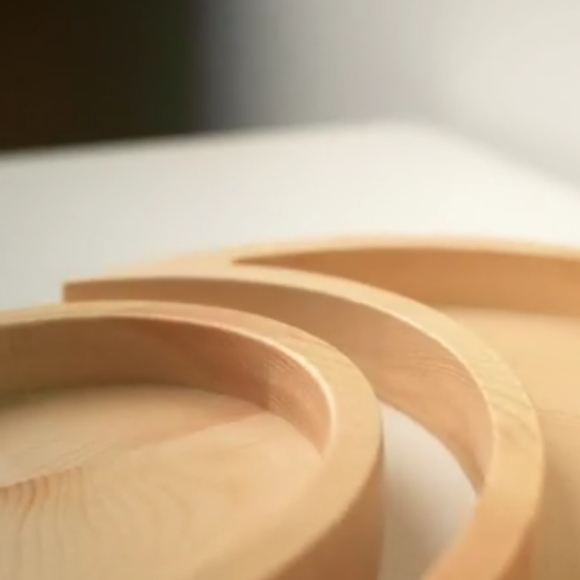 Crescent Moon Sun Lunar Eclipse Jewelry Tray Set Wood Trays Crystal Display Dish - Picture 6 of 13